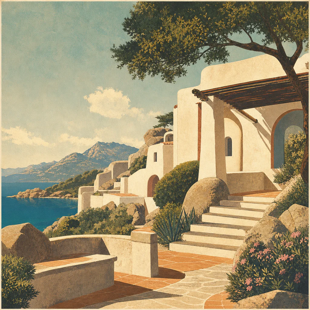 Illustration of Architettura mediterranea: Metodo Costa Smeralda Iconico e Esclusivo