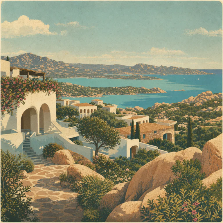 Illustration of Costa Smeralda: Esclusiva visione paesaggistica, migliore sviluppo in armonia
