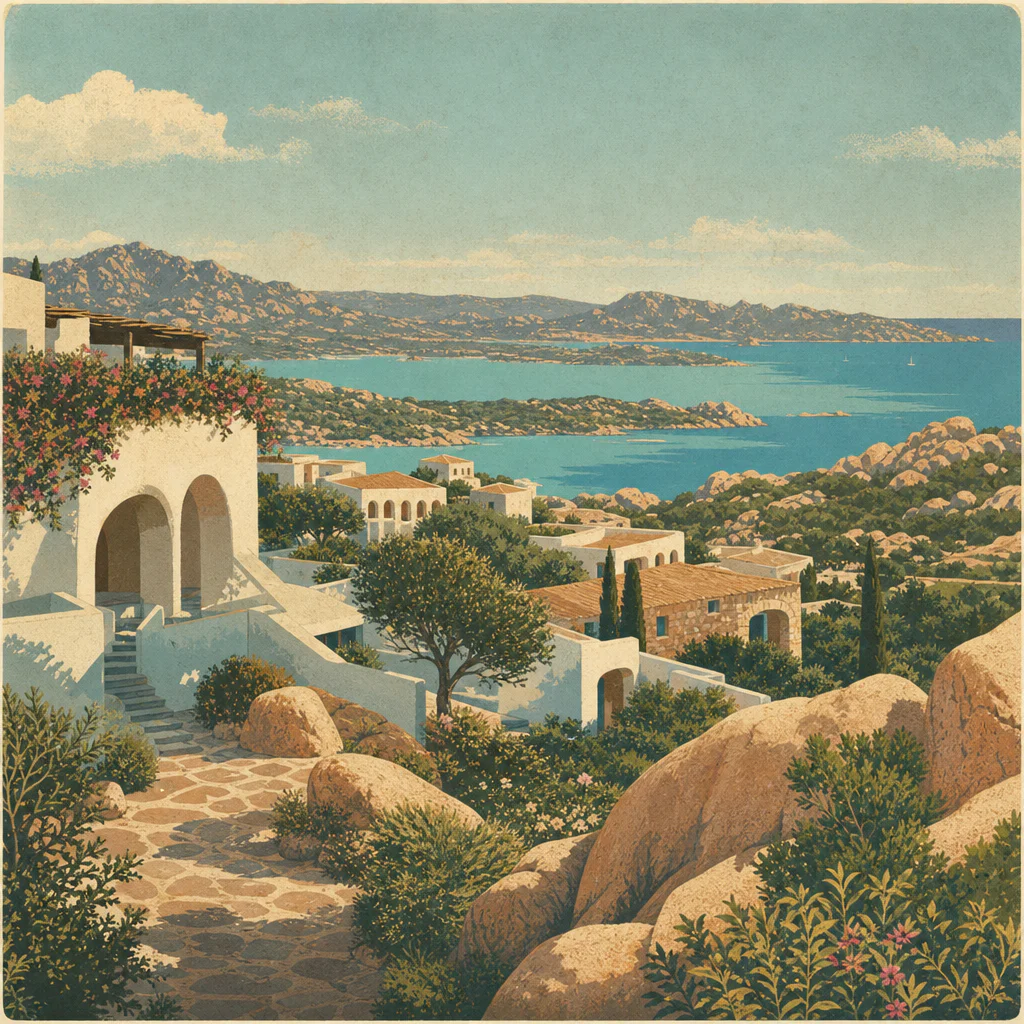 Illustration of Costa Smeralda: Esclusiva visione paesaggistica, migliore sviluppo in armonia