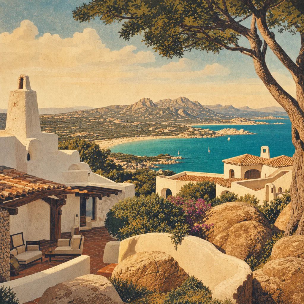 Illustration of Costa Smeralda in Gallura: Origini Esclusive di un Progetto Unico