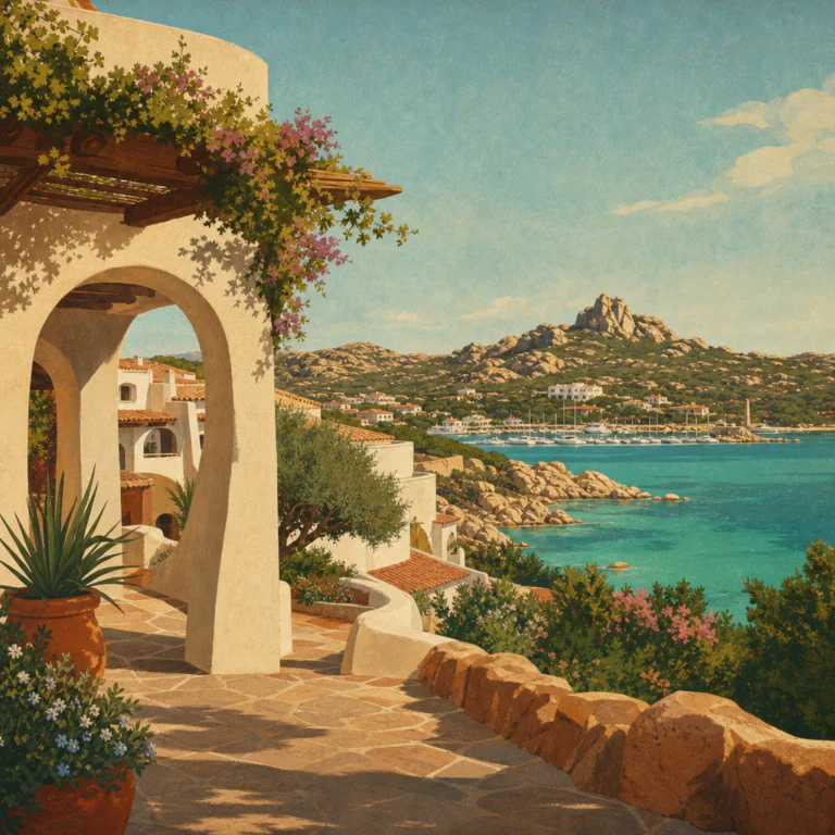 Illustration of Costa Smeralda: Mito Iconico tra Architettura, Mare e Ospitalità Autentica