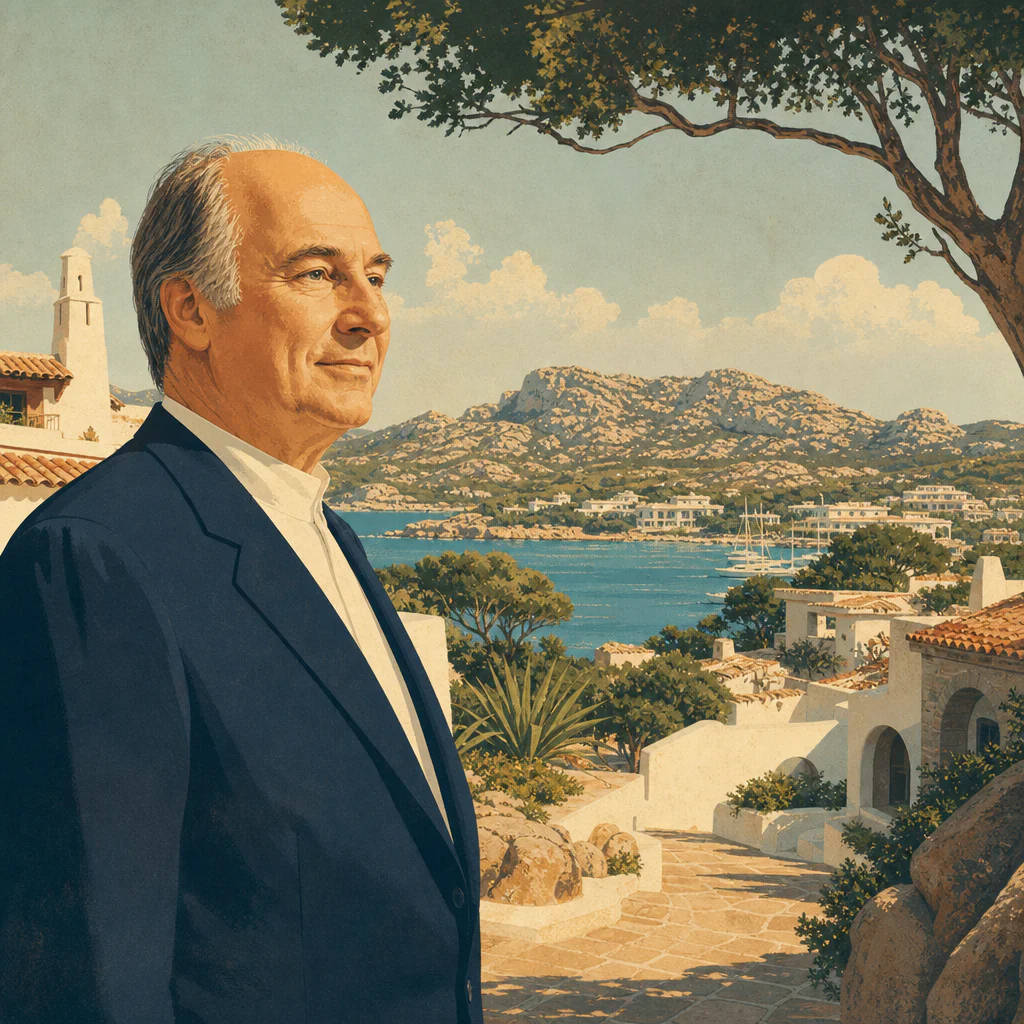 Illustration of Karim Aga Khan IV e l’Iconica Costa Smeralda: Potente Identità