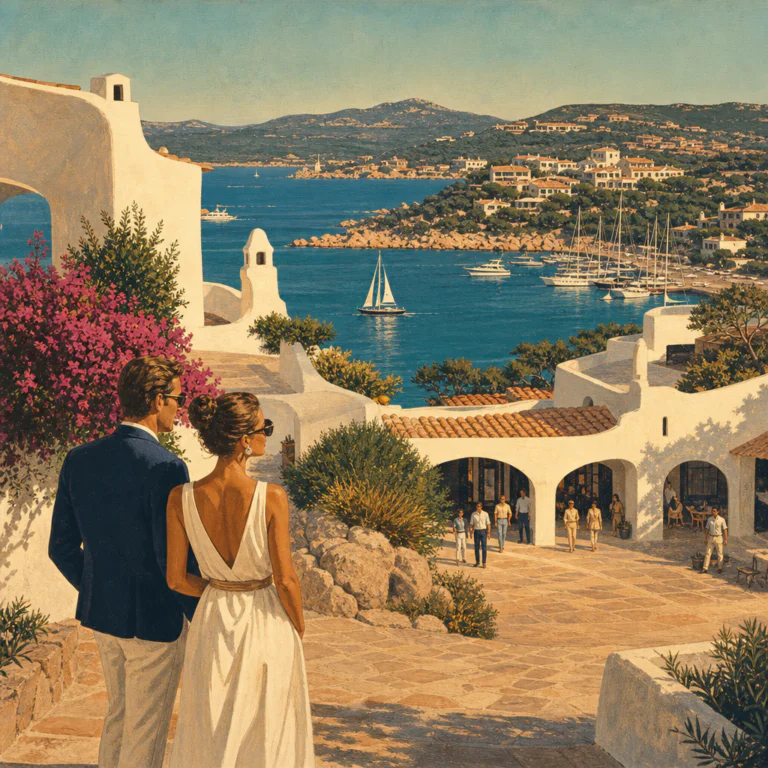 Illustration of La Costa Smeralda negli anni Ottanta: Iconica Esclusiva d'Élite
