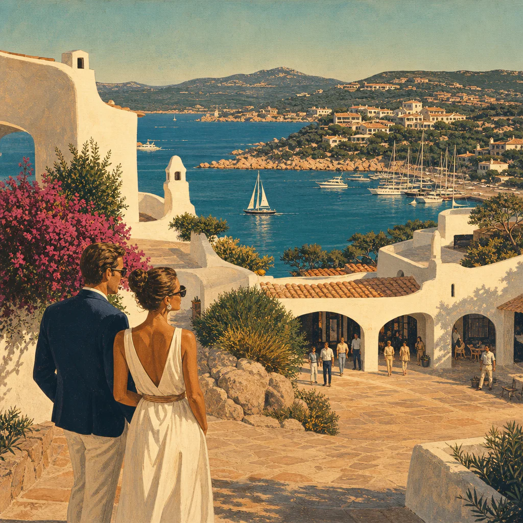 Illustration of La Costa Smeralda negli anni Ottanta: Iconica Esclusiva d'Élite
