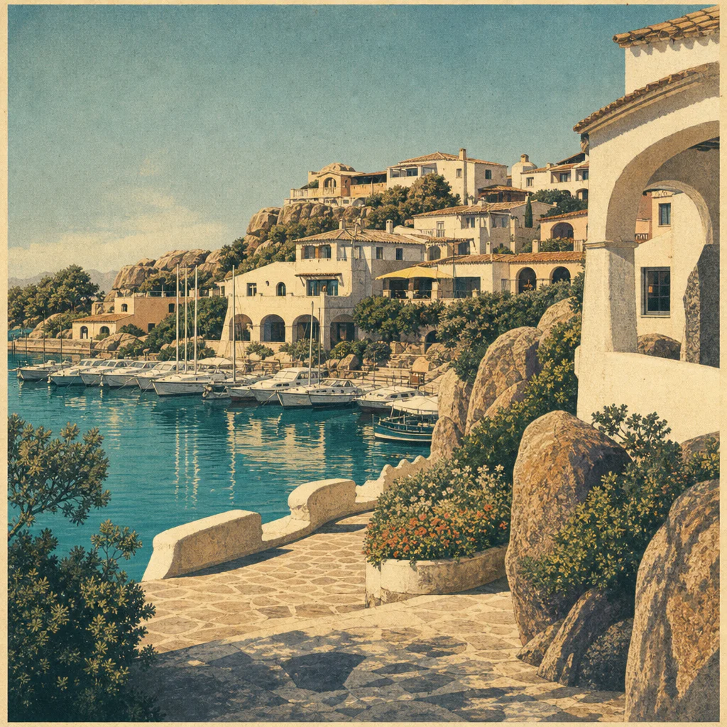 Illustration of Poltu Quatu: esclusiva marina e splendida architettura sul mare
