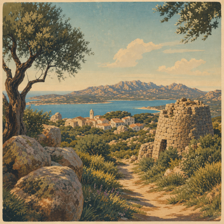 Illustration of Territorio di Arzachena: straordinario viaggio nel magnifico paesaggio mediterraneo